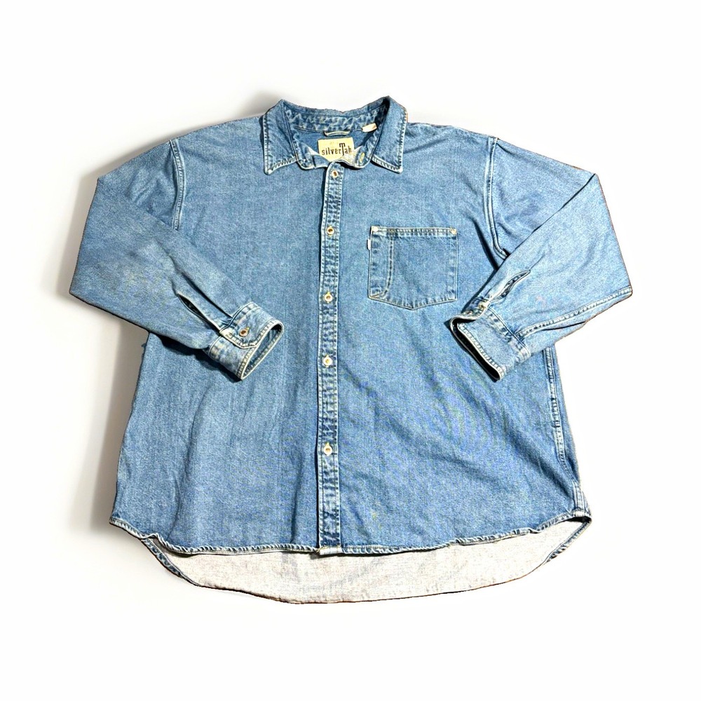 Levi’s Strauss SilverTab XL Oversized Denim Shirt Blue Baggy Western Workwear